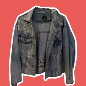 DISTRESSED DENIM JACKET!